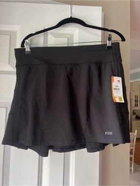 Black Women's Athletic Skort with Built-In Shorts